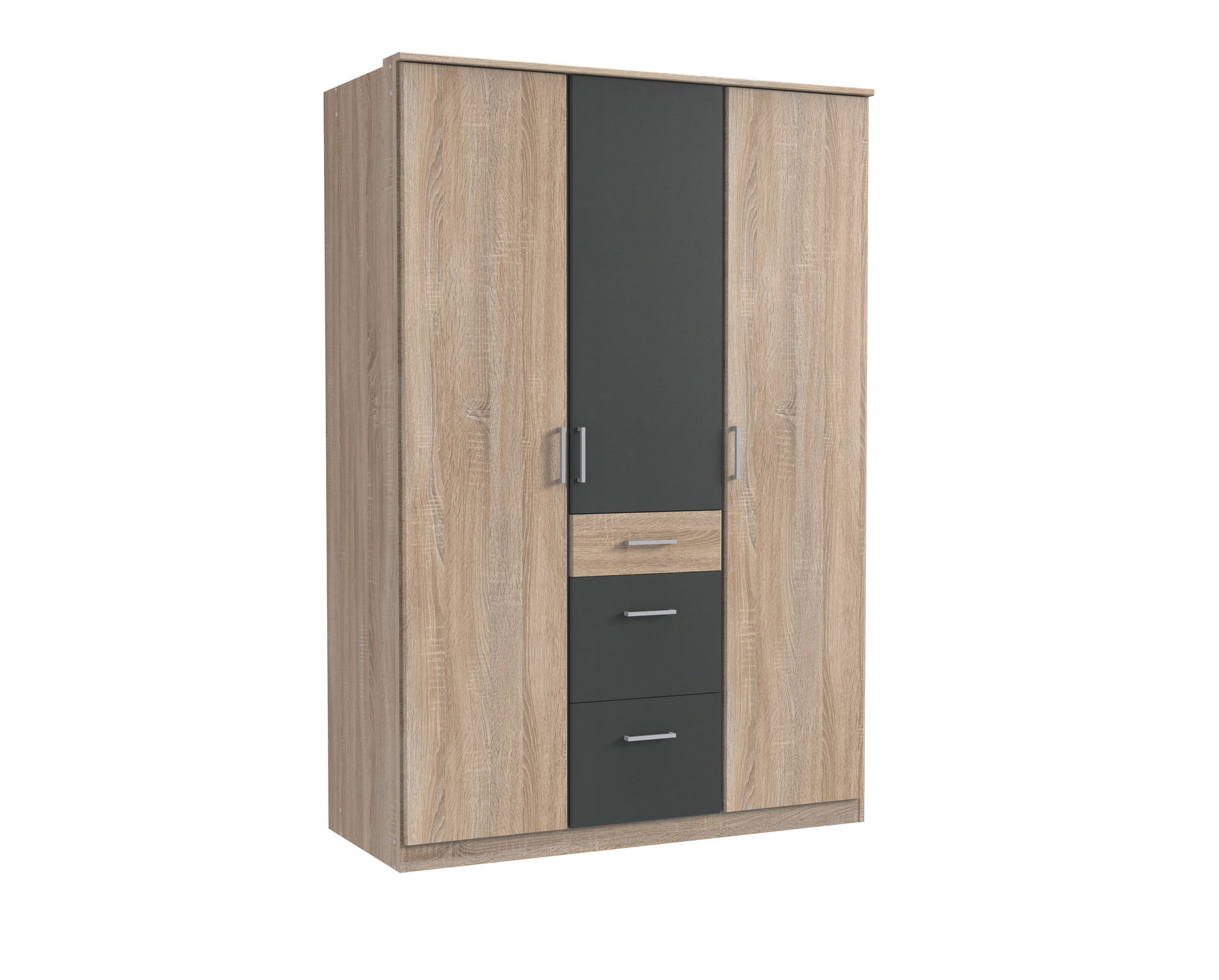Wimex Click Drehtürenschrank 135 CM Eiche Saegerau / Graphit