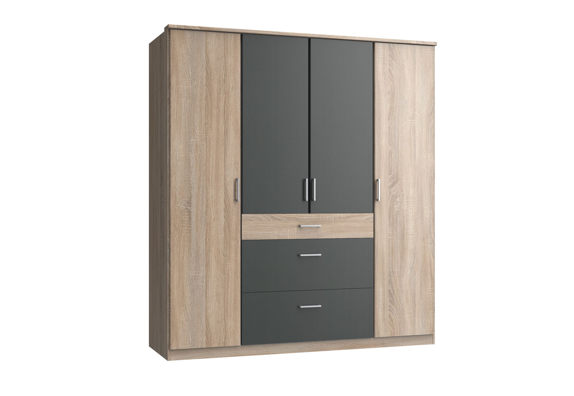 Wimex Click Drehtürenschrank 180 CM Eiche Saegerau / Graphit