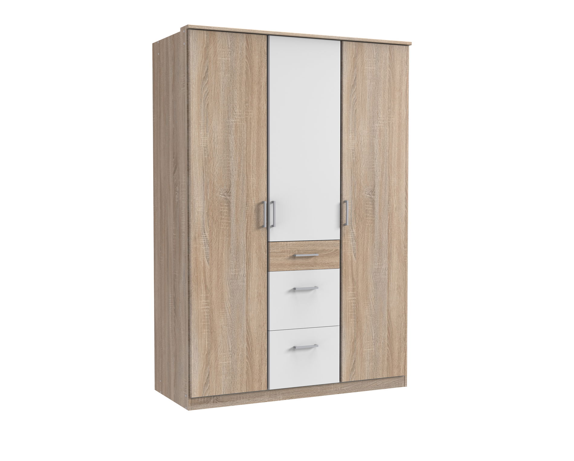 Wimex Click Drehtürenschrank 135 CM Eiche Saegerau Nachbildung / Weiss