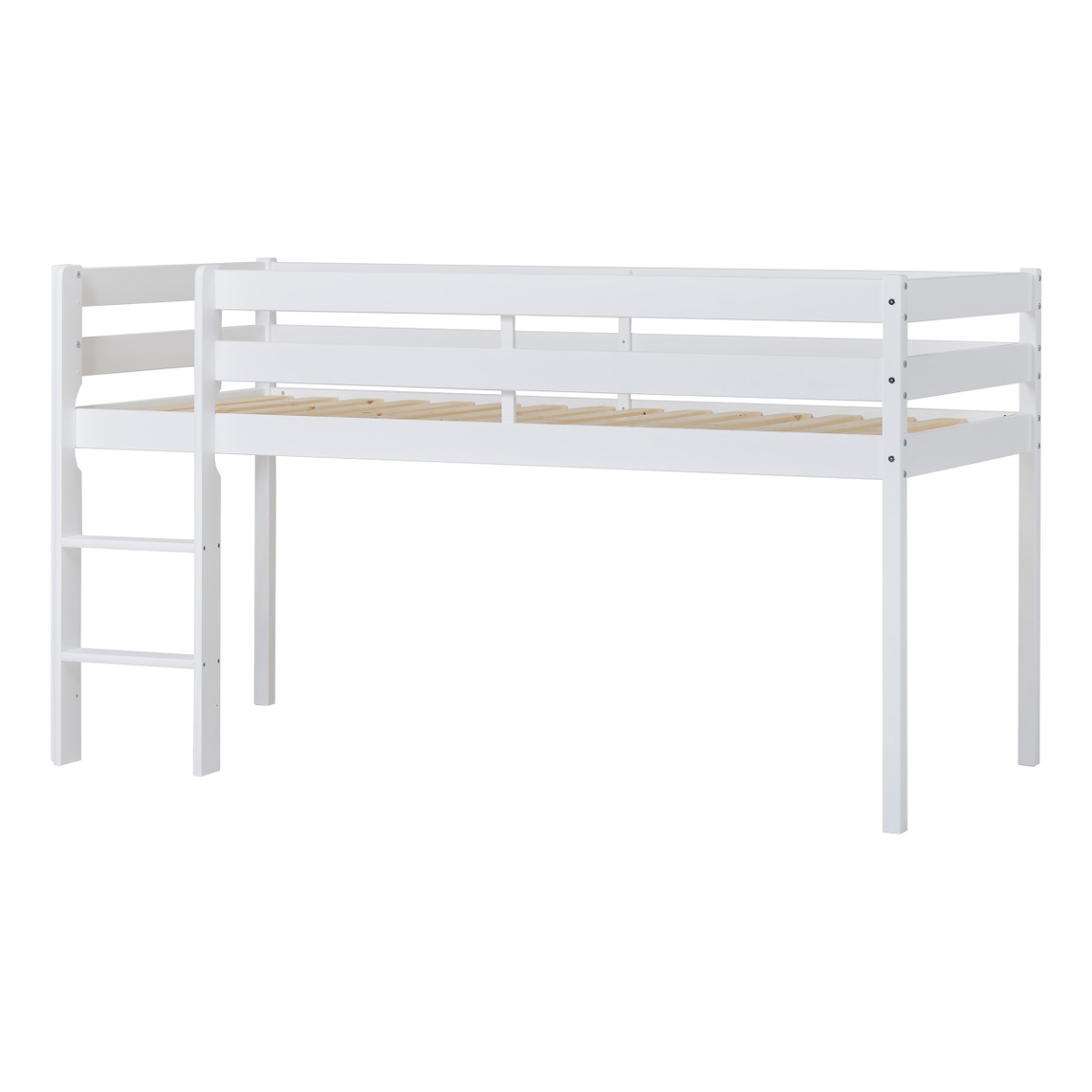 ECO Comfort Halbhochbett 90x200 cm Weiß - mit Lattenrost