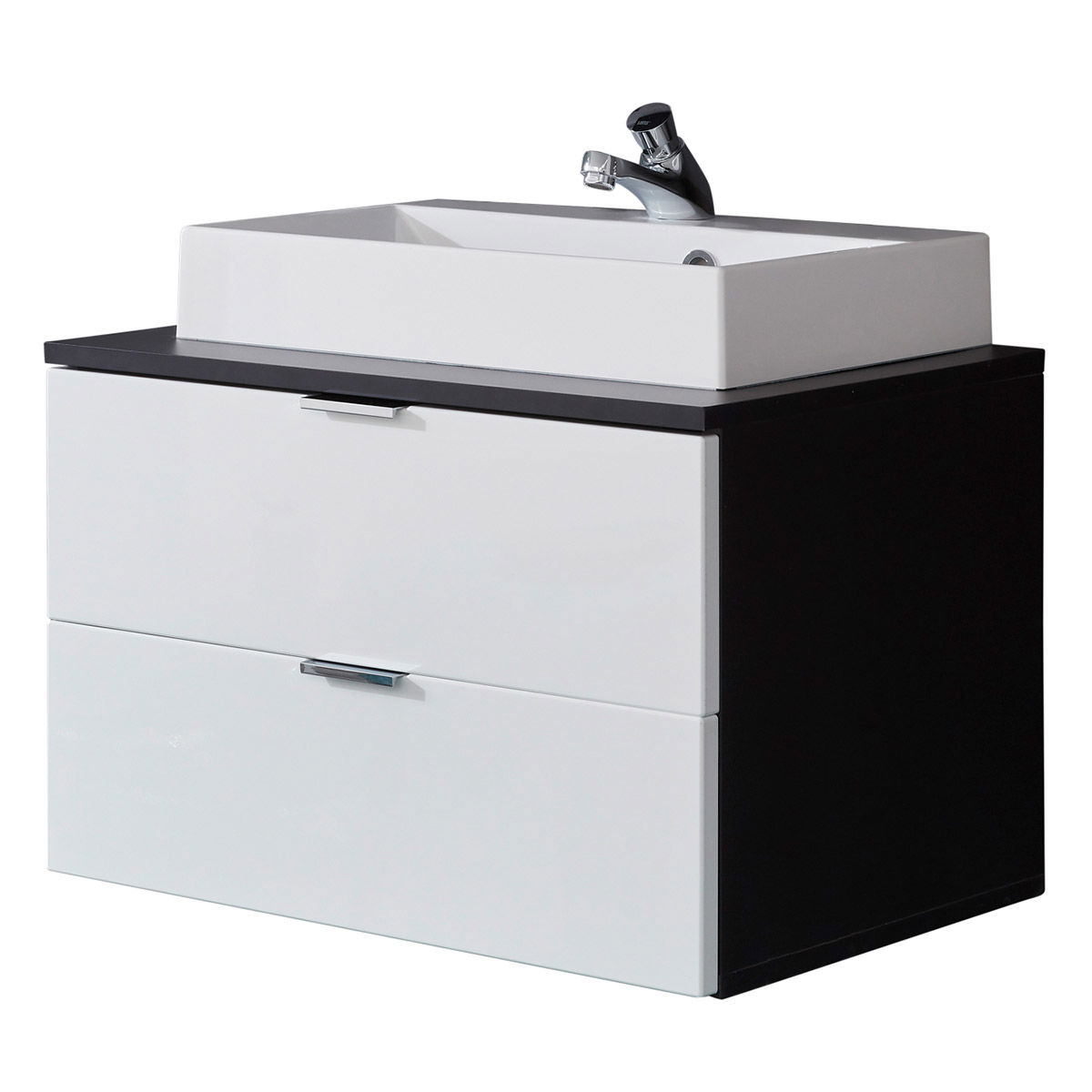 trendteam Concept One Waschbeckenunterschrank inkl. Waschbecken Graphit Grau
