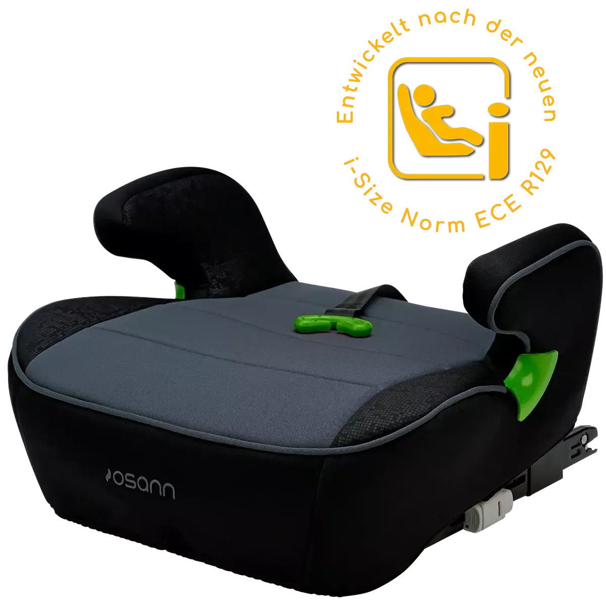 Osann Junior Isofix mit Gurtfix i-Size Sitzerhöhung Nero ECE R129 | 126 - 150 cm