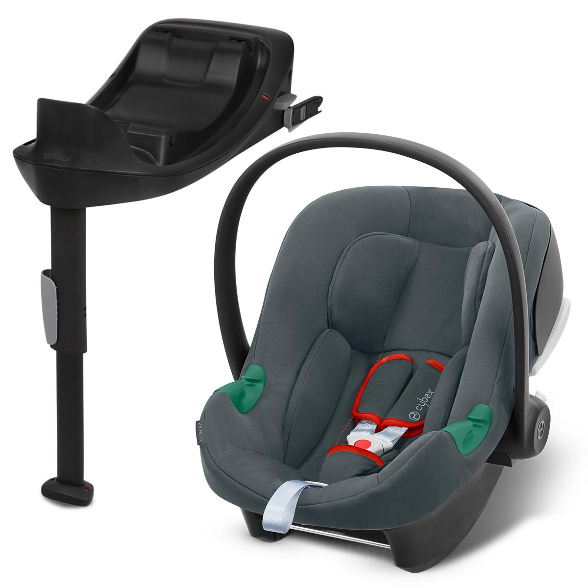 CYBEX Aton B2 i-Size Babyschale Grey inklusive Base One Gruppe 0+