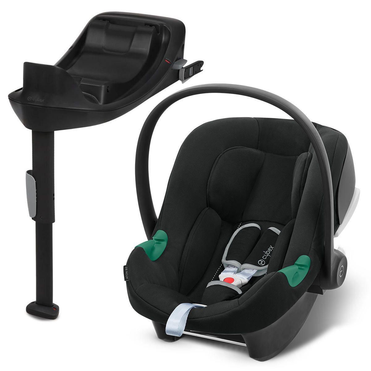 CYBEX Aton B2 i-Size Babyschale Black inklusive Base One Gruppe 0+