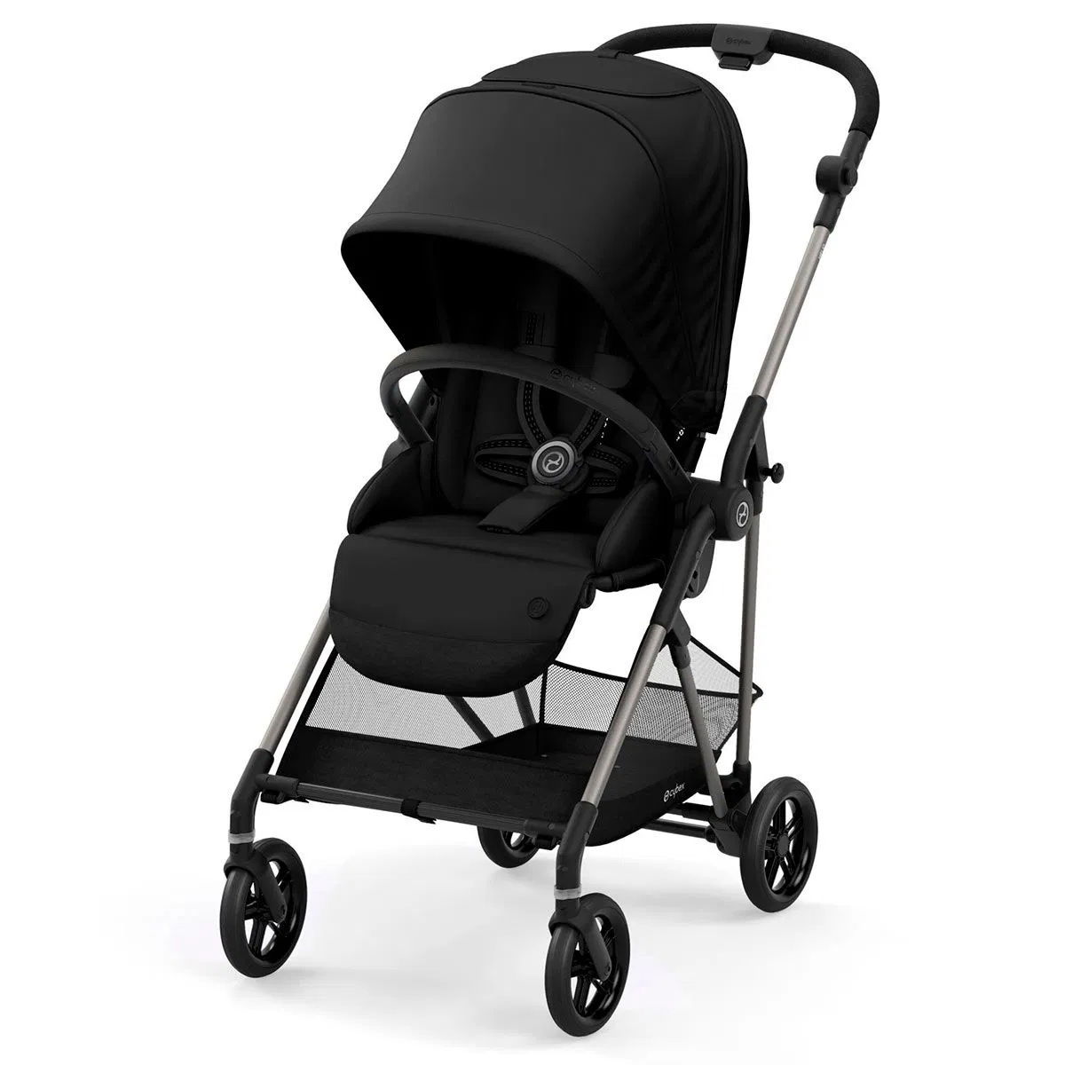 CYBEX Melio Buggy Deep Black Gestell in Taupe