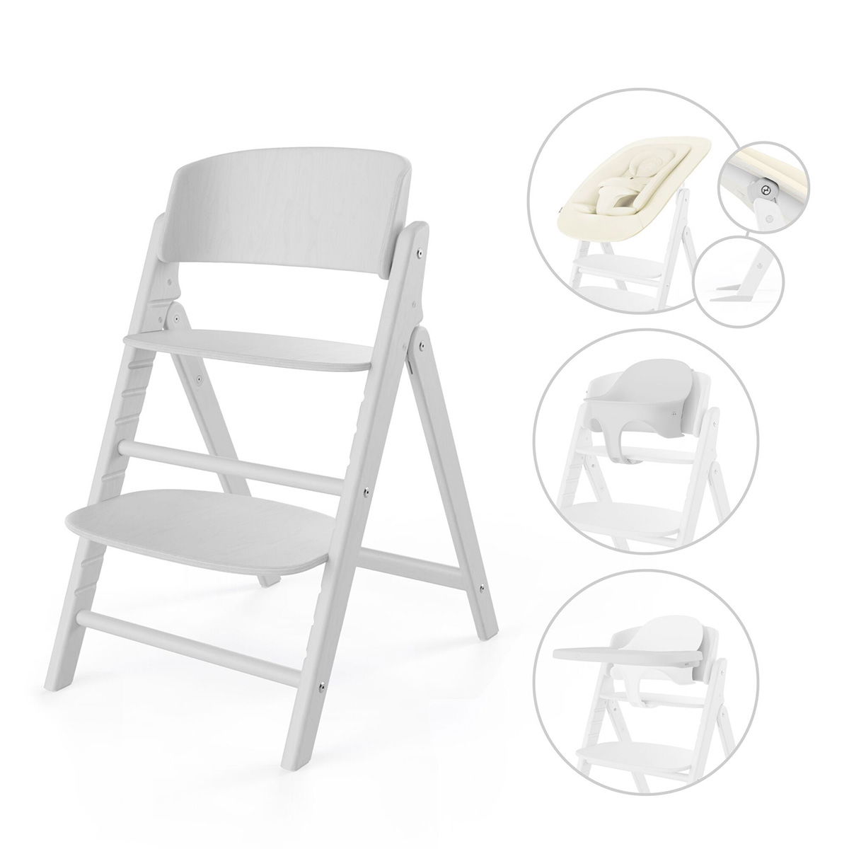 Cybex CLICK&FOLD 4in1 Hochstuhl All White | white