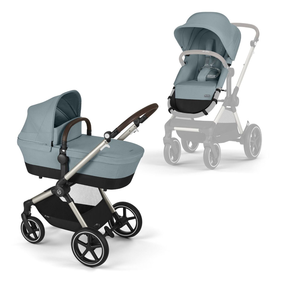 Cybex Eos Lux Kinderwagen - Stormy Blue / light blue