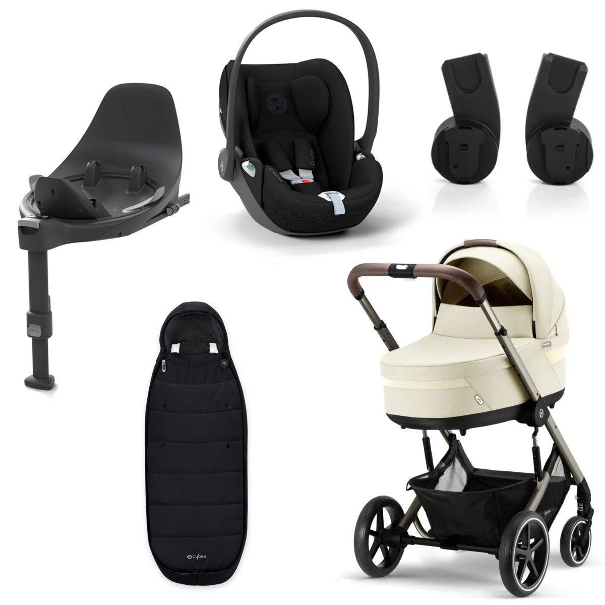 CYBEX Balios S LUX Kinderwagen + Cloud T i-Size Bundle Seashell Beige