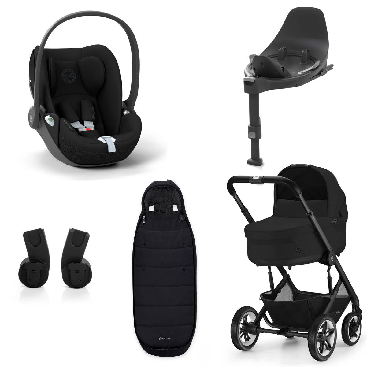 CYBEX Talos S LUX Kinderwagen Bundle Moon Black Gestell in Black