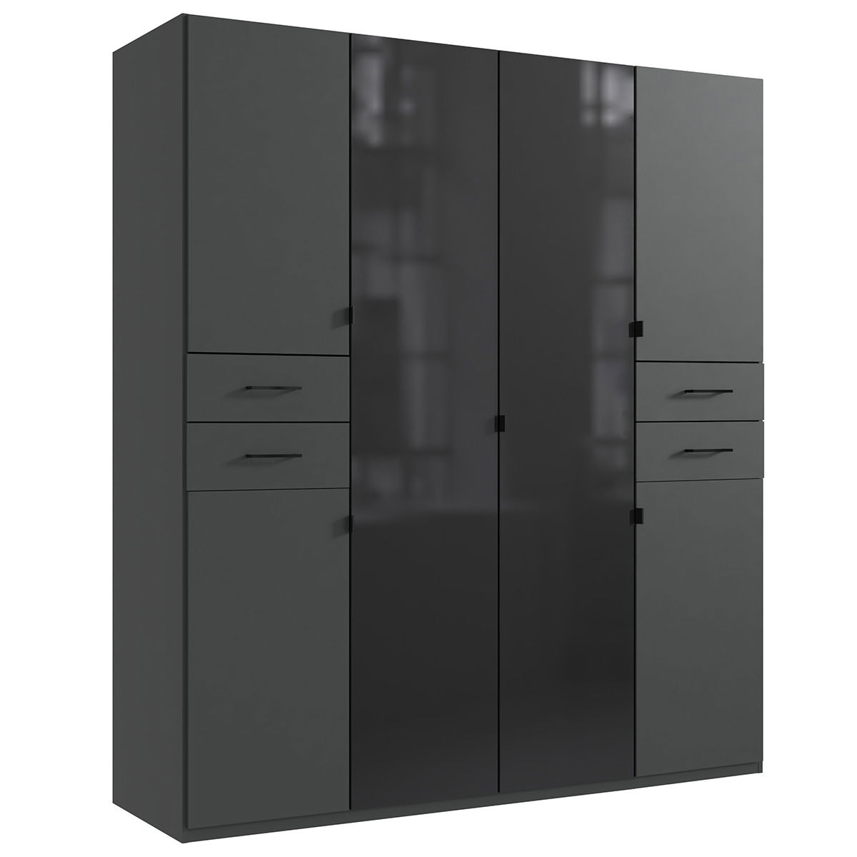 Wimex Danzig Kleiderschrank 180 cm Graphit/Schwarz