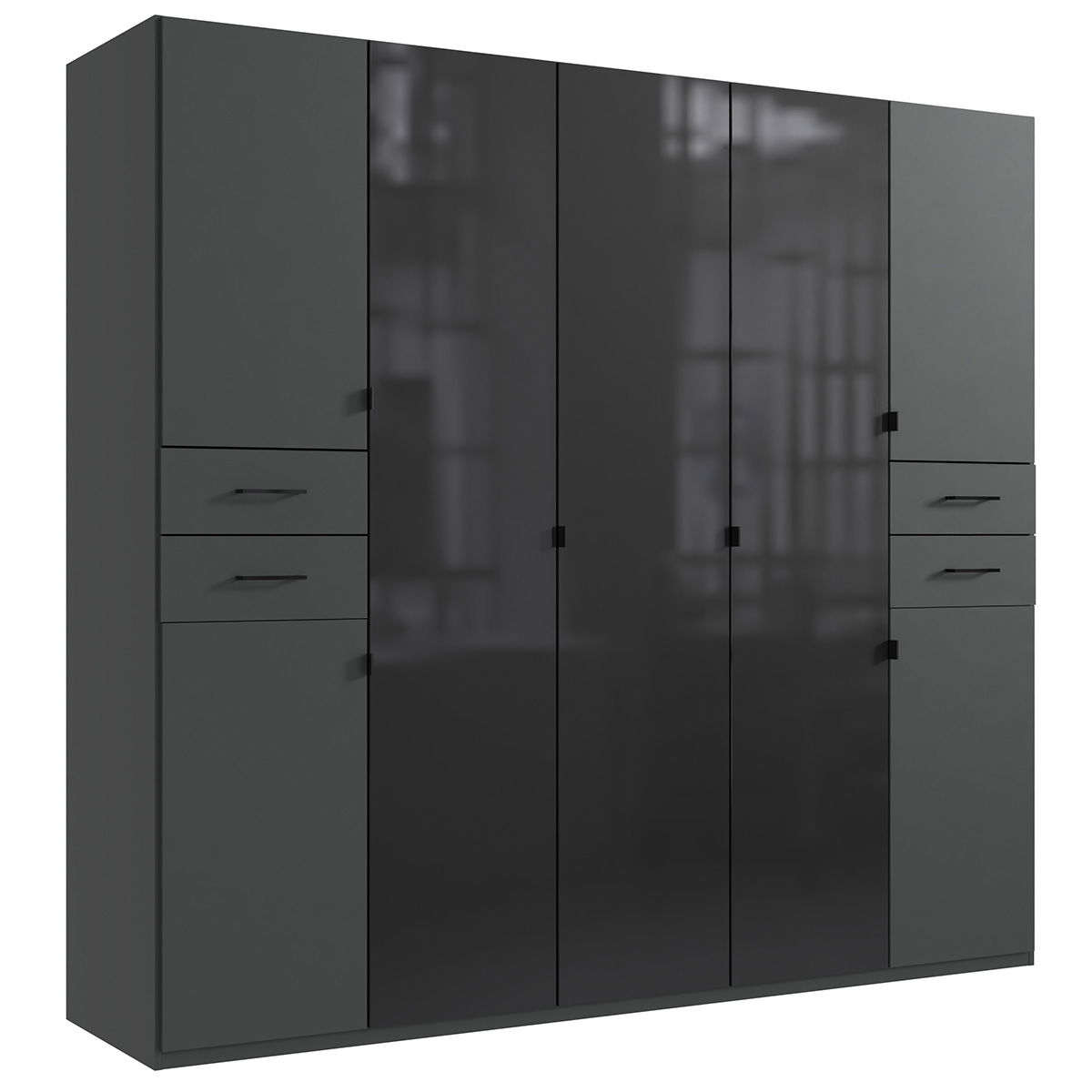 Wimex Danzig Kleiderschrank 225 cm Graphit/Schwarz