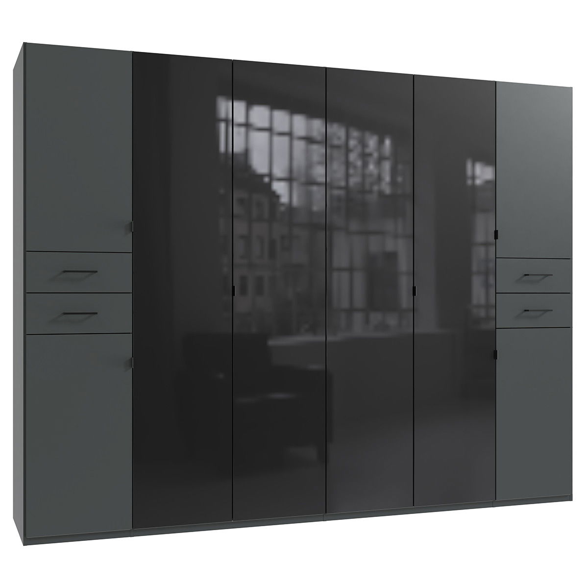 Wimex Danzig Kleiderschrank 270 cm Graphit/Schwarz