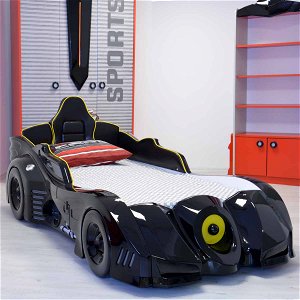Artkid Autobett Kinderbett schwarz Dark Mobile Cars Rennauto mit LED Licht
