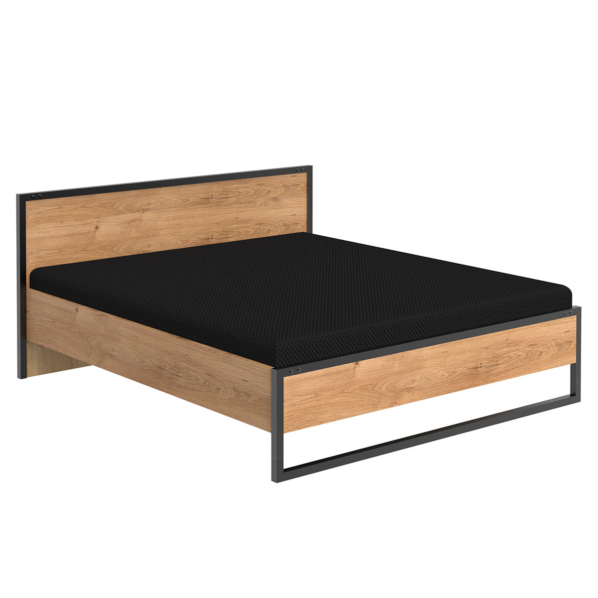 Wimex Detroit Futonbett 160 x 200 cm Plankeneiche Dekor/Raw steel