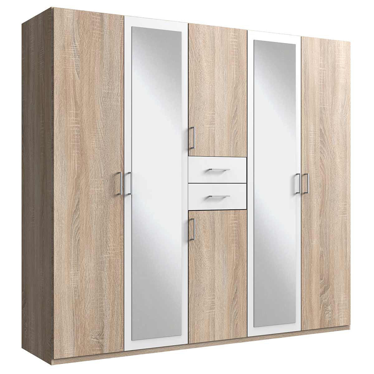 Wimex Diver Kleiderschrank 225 cm Eiche sägerau Dekor/Weiß