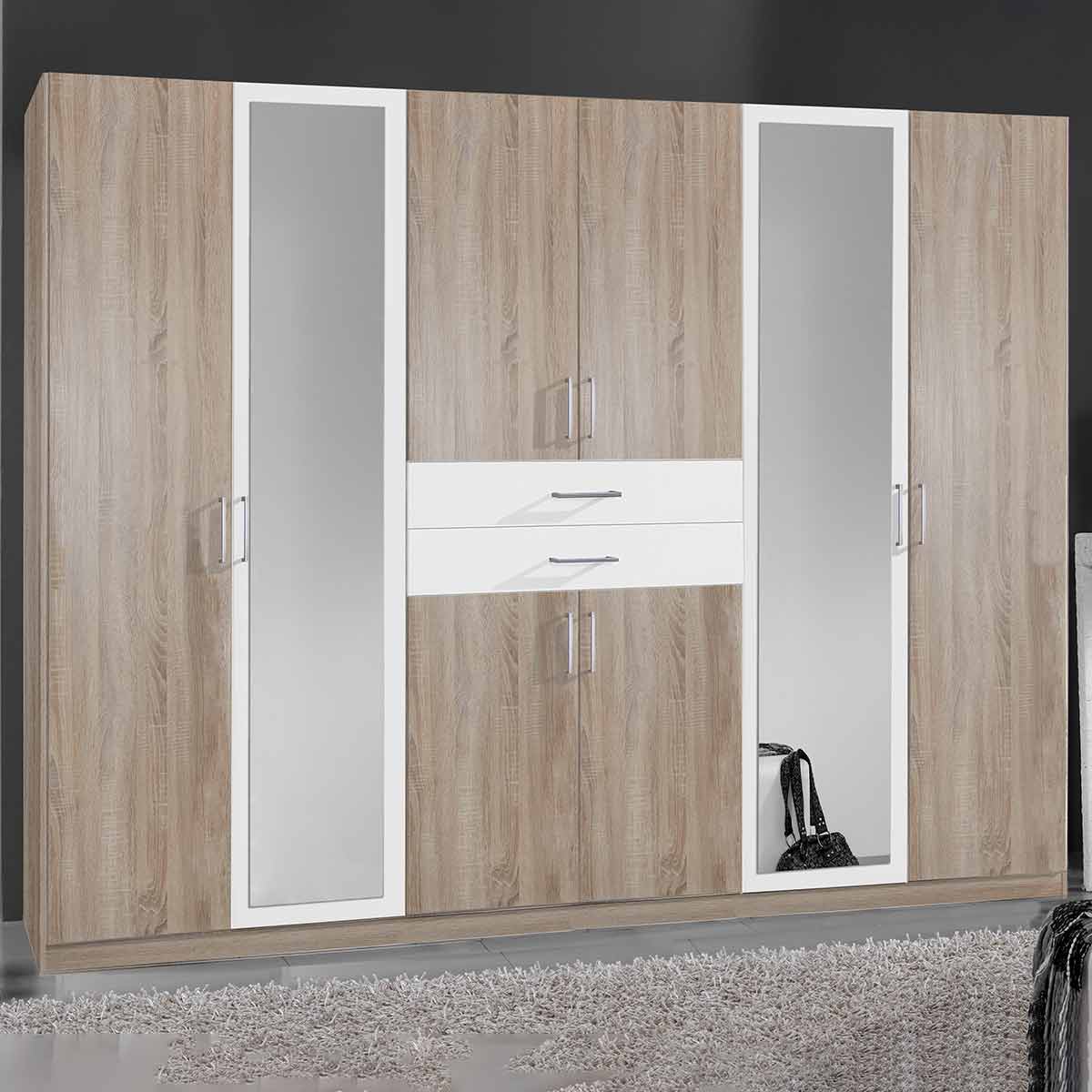 Wimex Diver Kleiderschrank 270 cm Eiche sägerau Dekor/Weiß