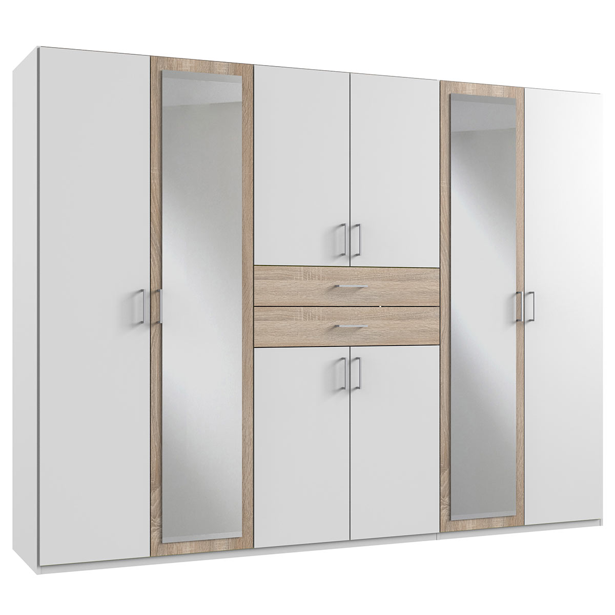 Wimex Diver Kleiderschrank 270 cm Weiß/Eiche sägerau Dekor