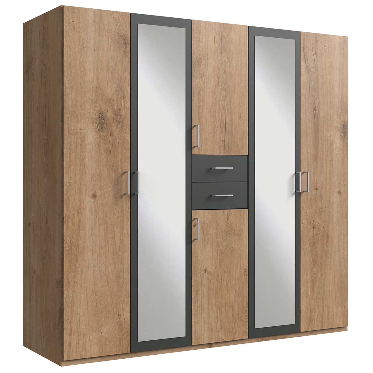 Wimex Diver Kleiderschrank 225 cm Plankeneiche Dekor/Graphit