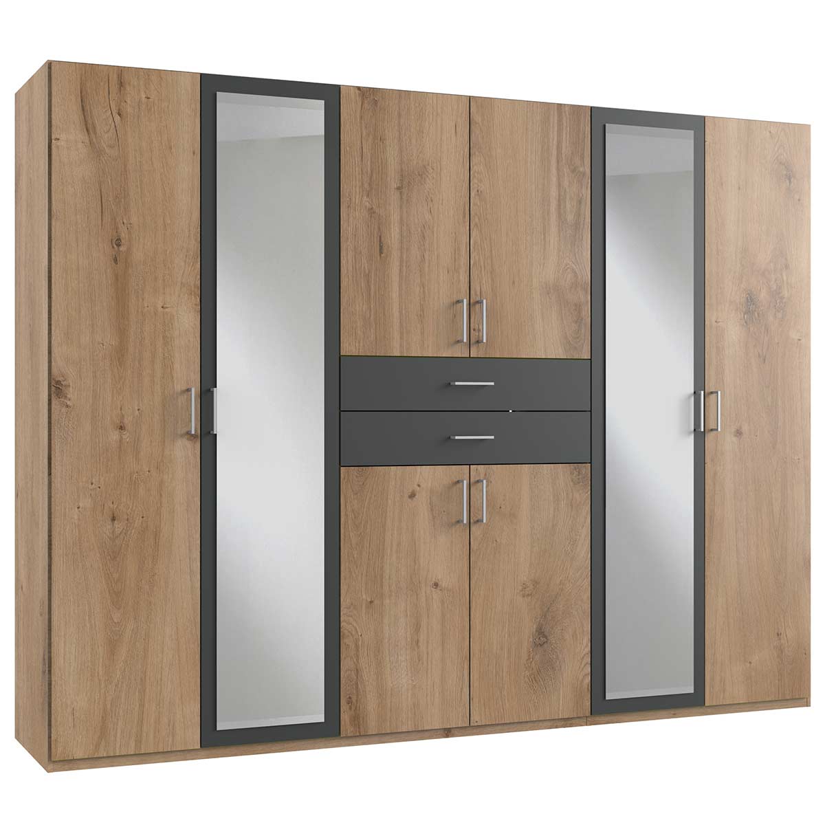 Wimex Diver Kleiderschrank 270 cm Plankeneiche Dekor/Graphit