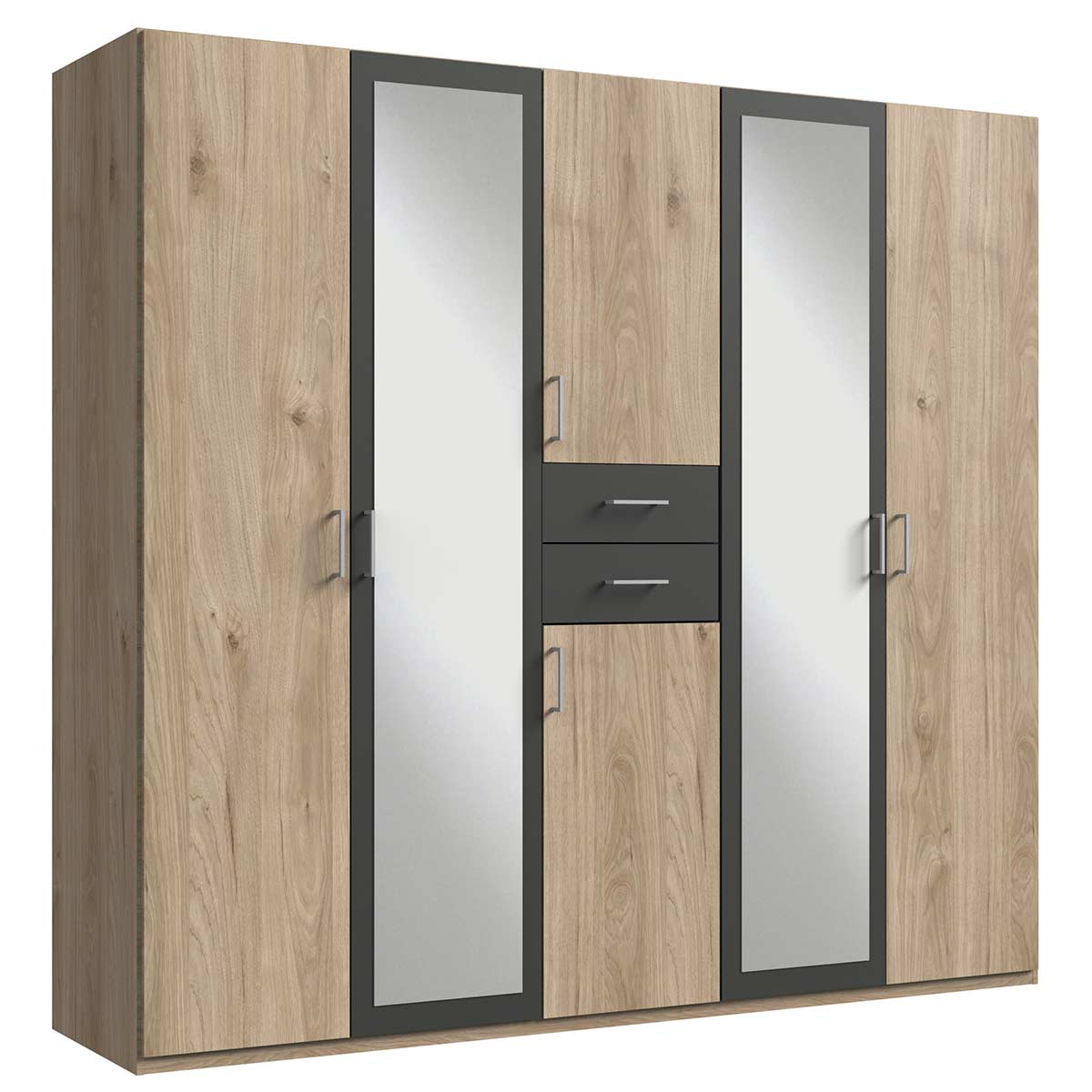 Wimex Diver Kleiderschrank 225 cm Eiche sägerau Dekor/Graphit