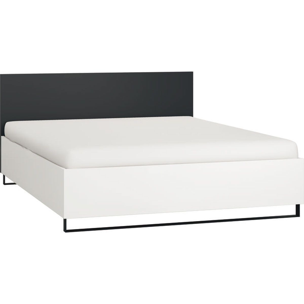 VOX Simple Doppelbett 160x200 cm Farbe wählbar (weiß, Fußbögen 2er-Set 158,5 schwarz (4015573), schwarz)