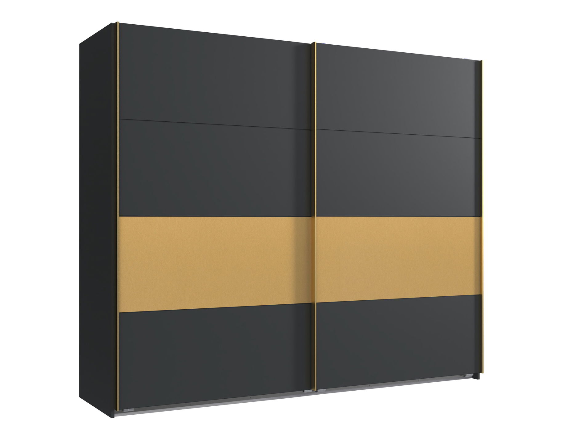 Wimex Dubai Schwebetürenschrank 270 cm Grafit/Gold matt