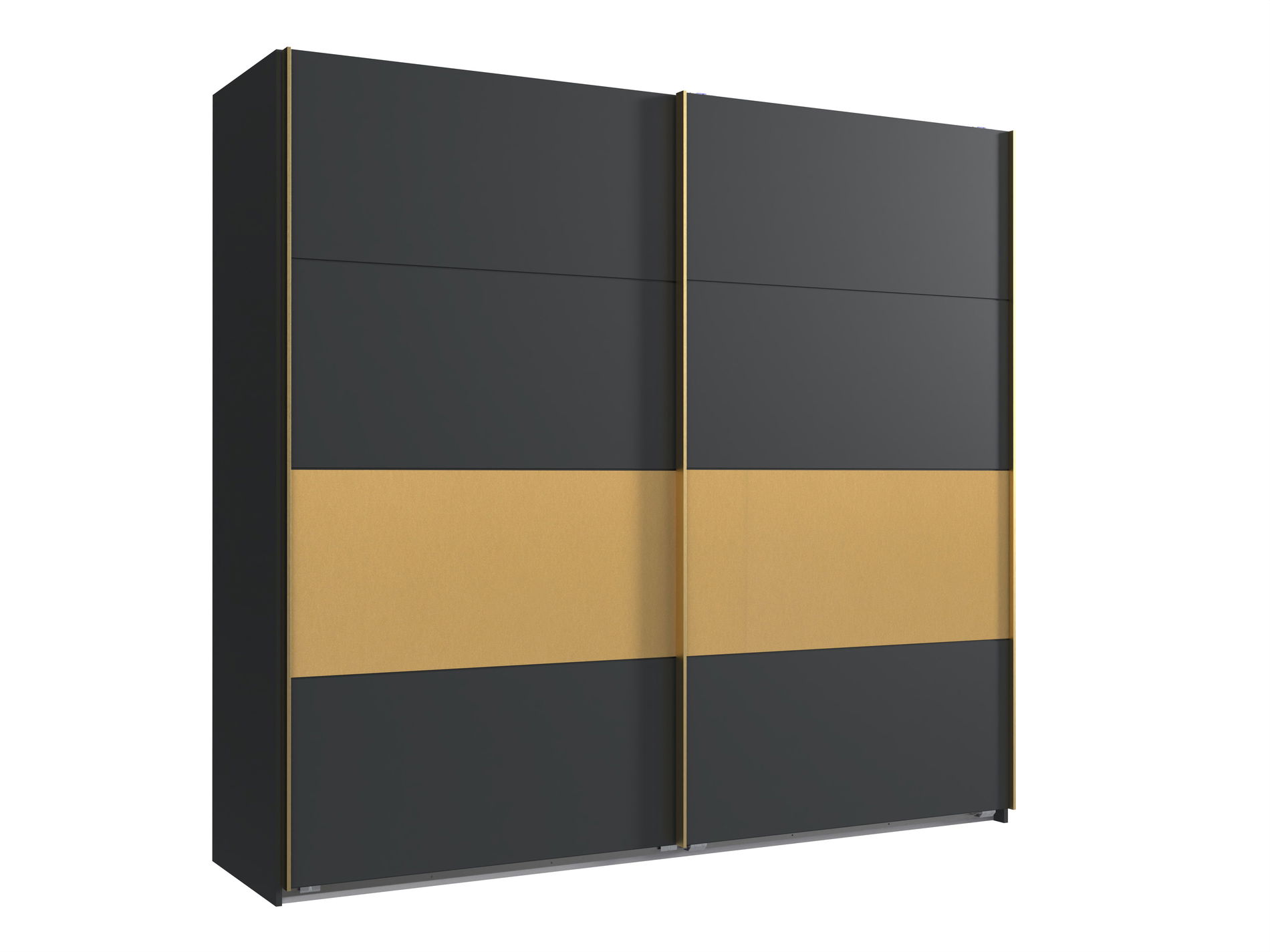 Wimex Dubai Schwebetürenschrank 225 cm Grafit/Gold matt