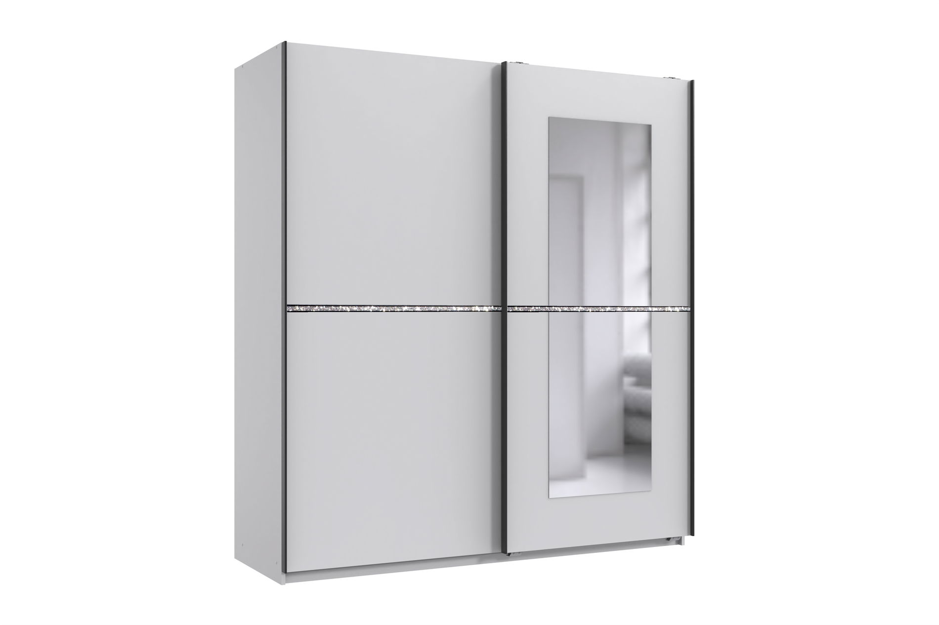 Wimex Dundee Schwebetürenschrank Weiß/Strass