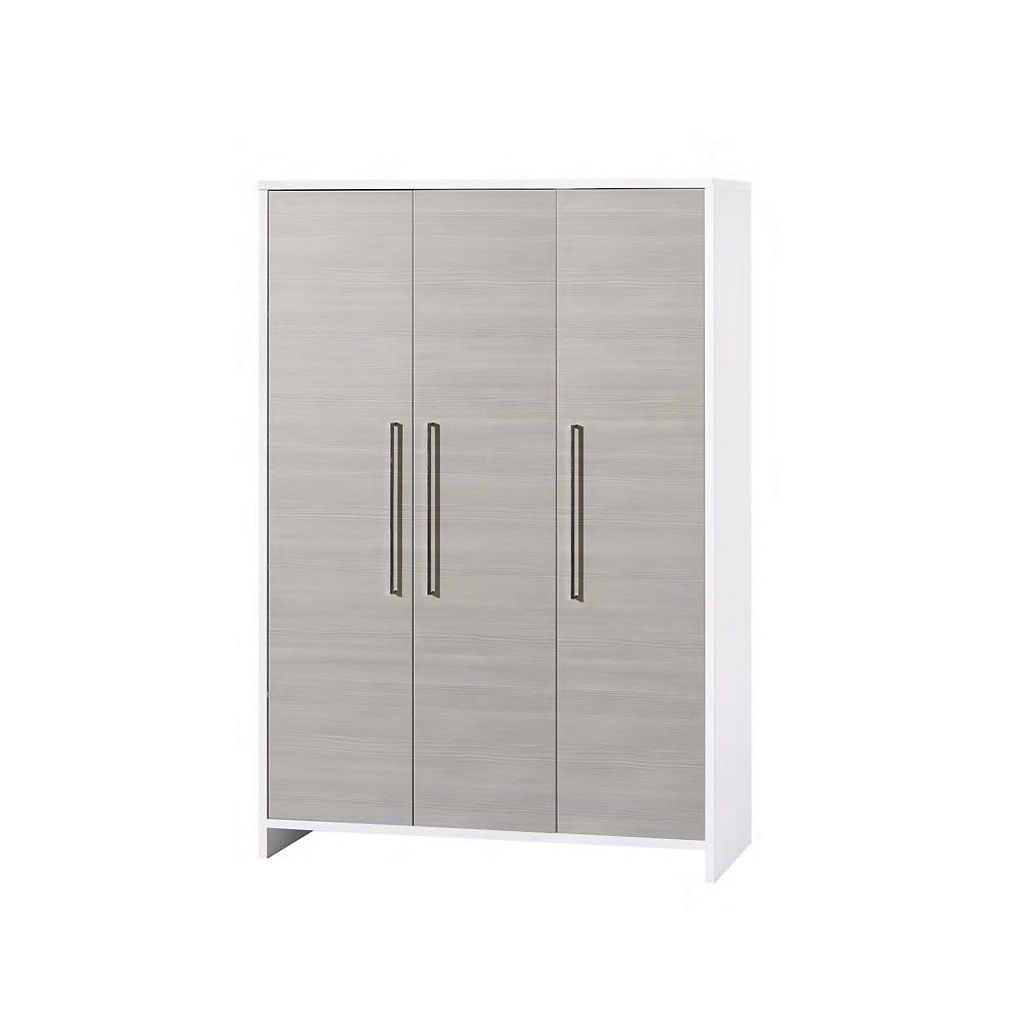 Schardt Eco silber Kleiderschrank 3 Türen weiß/Pinie silber