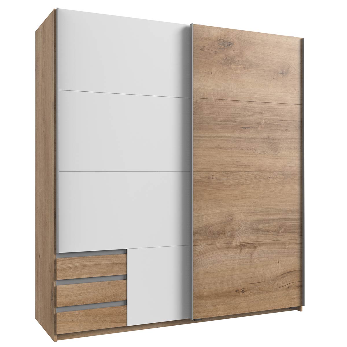 Wimex Emden Kleiderschrank 179 cm Plankeneiche Dekor/Weiß