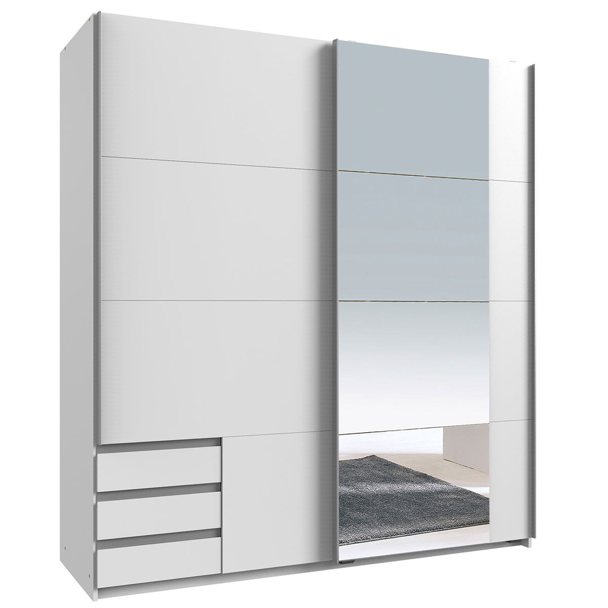 Wimex Emden Kleiderschrank 179 cm 1 Spiegel Weiß