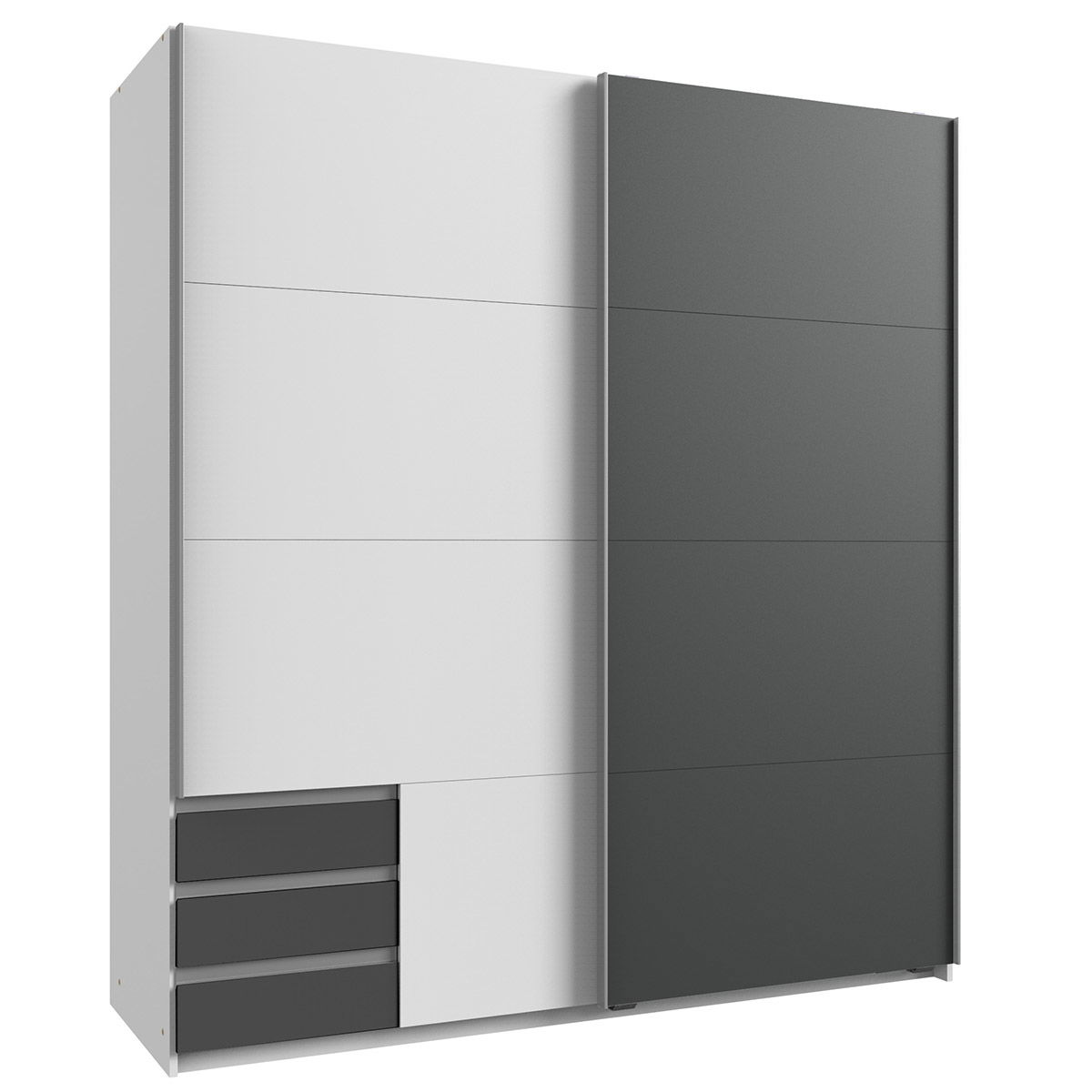 Wimex Emden Kleiderschrank 179 cm Weiß/Graphit