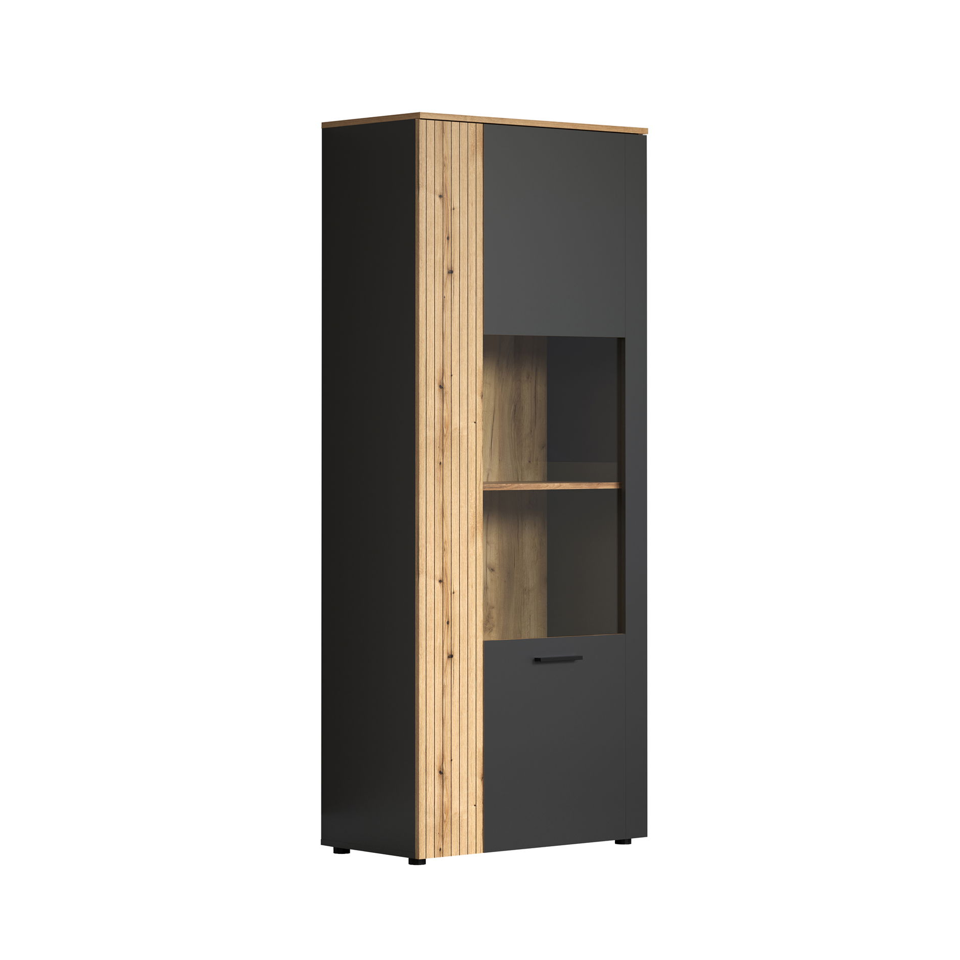 trendteam Esteban Standvitrine Anthrazit Melamin Coast Evoke Oak