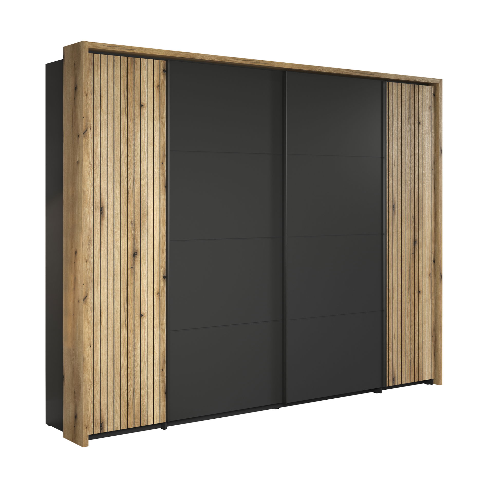 trendteam Esteban Kleiderschrank Anthrazit Melamin Coast Evoke Oak