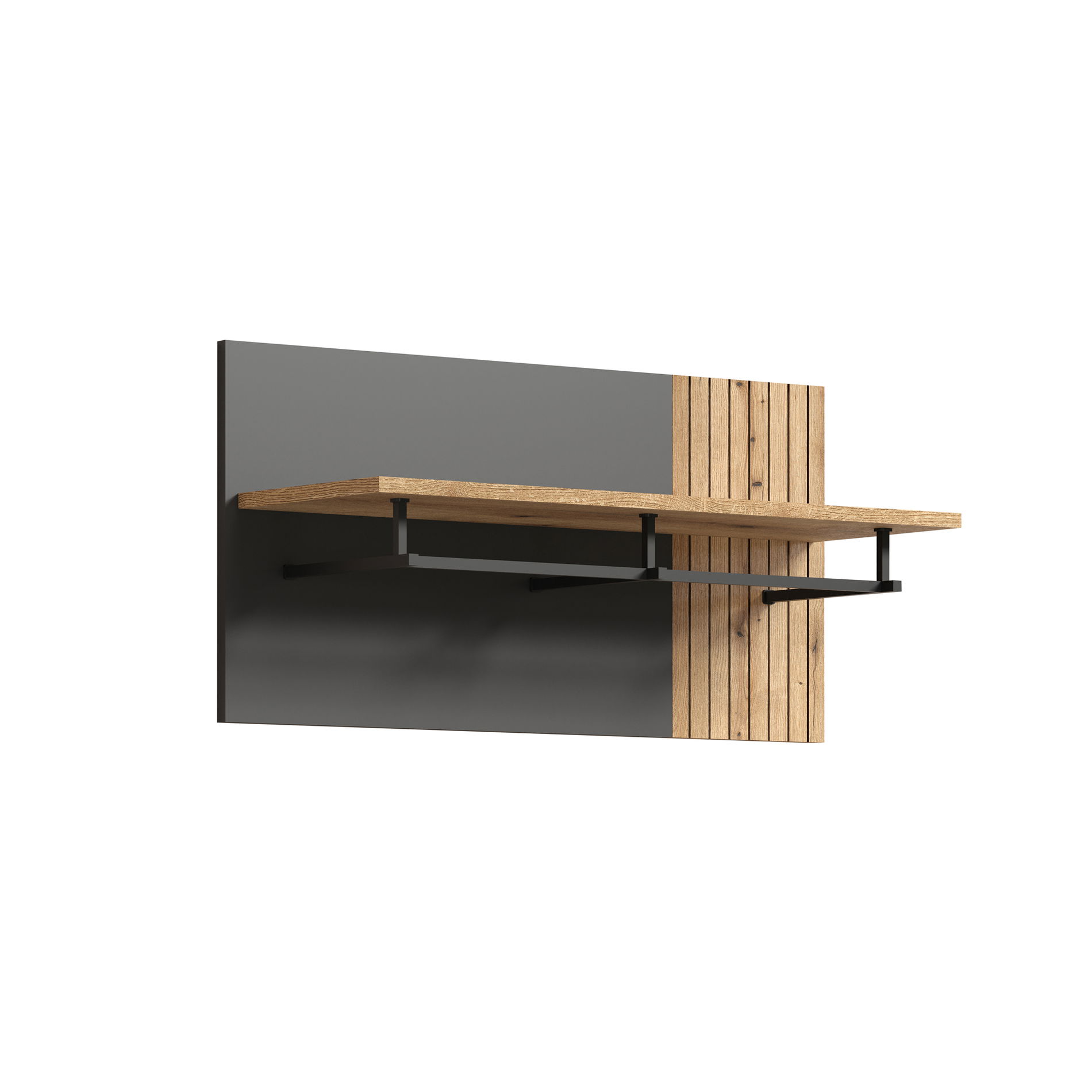 trendteam Esteban Garderobenpaneel Anthrazit Melamin Coast Evoke Oak