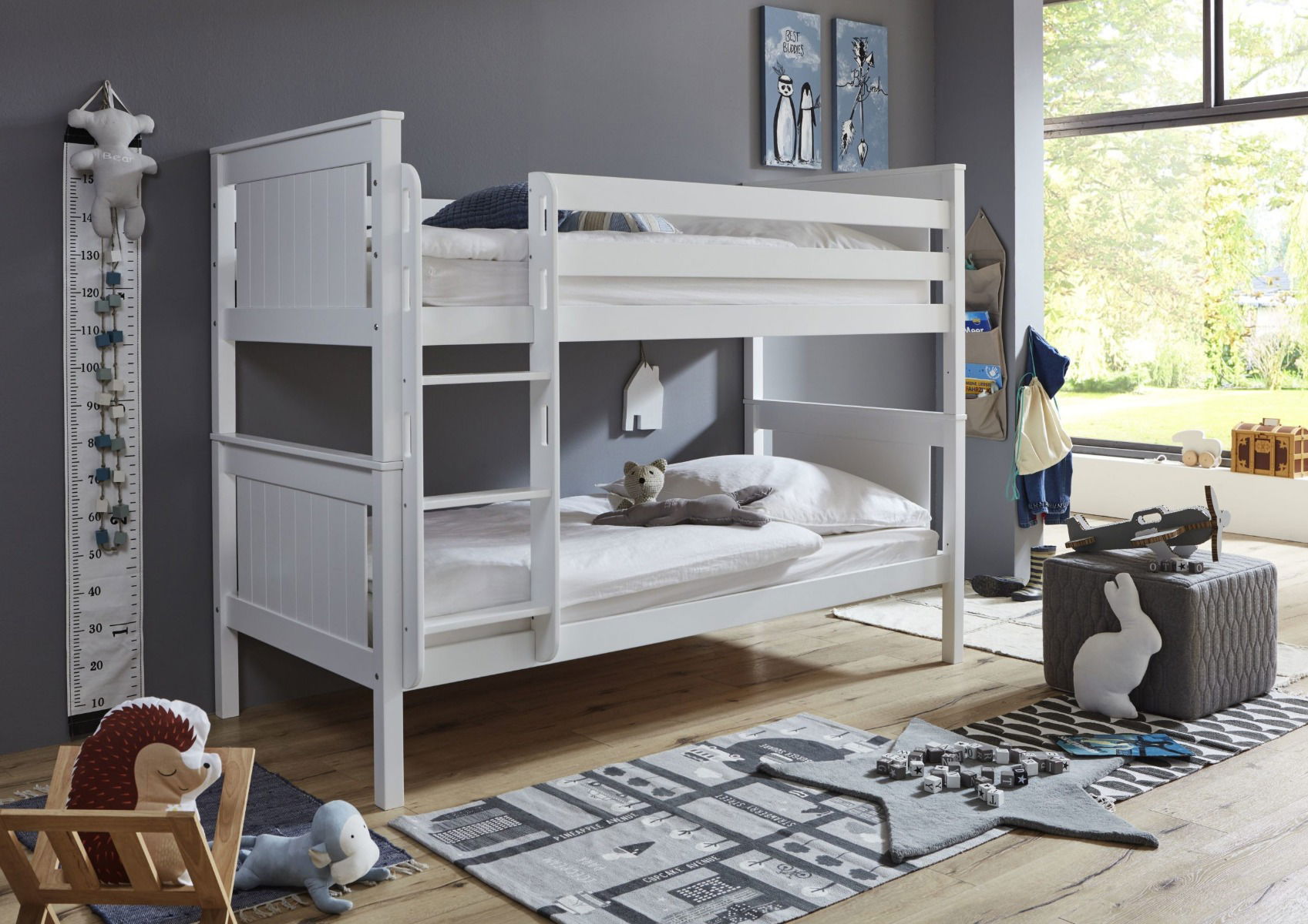 Relita MIA Etagenbett MDF/Buche massiv weiß
