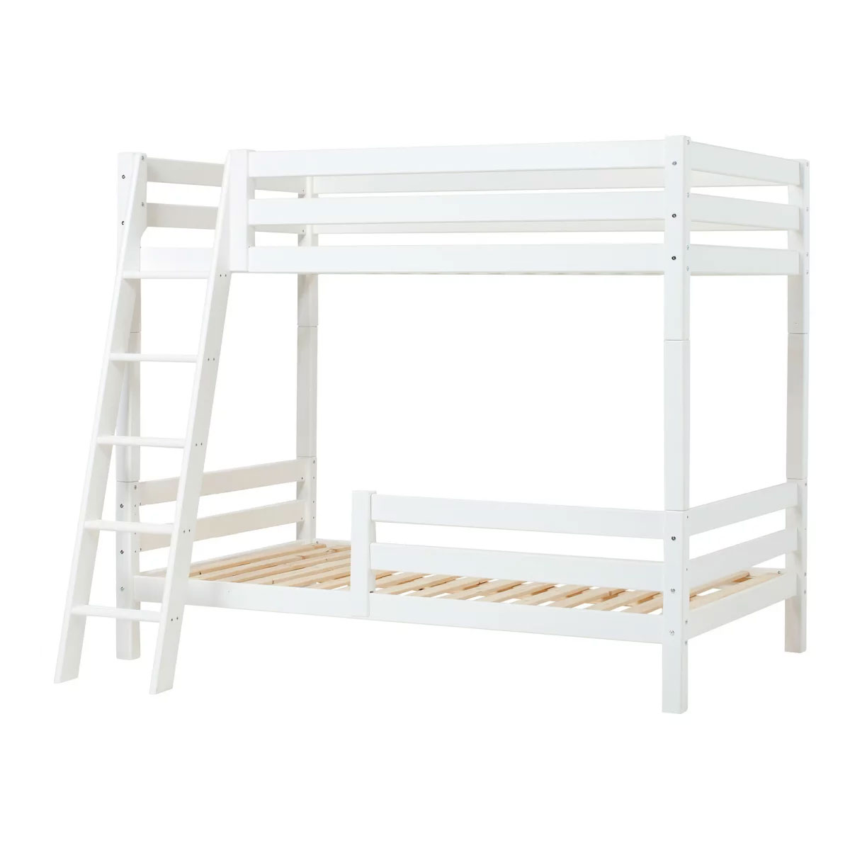 Hoppekids Hoch Etagenbett ECO Luxury 120x200 cm mit schräger Leiter und Absturzsicherung