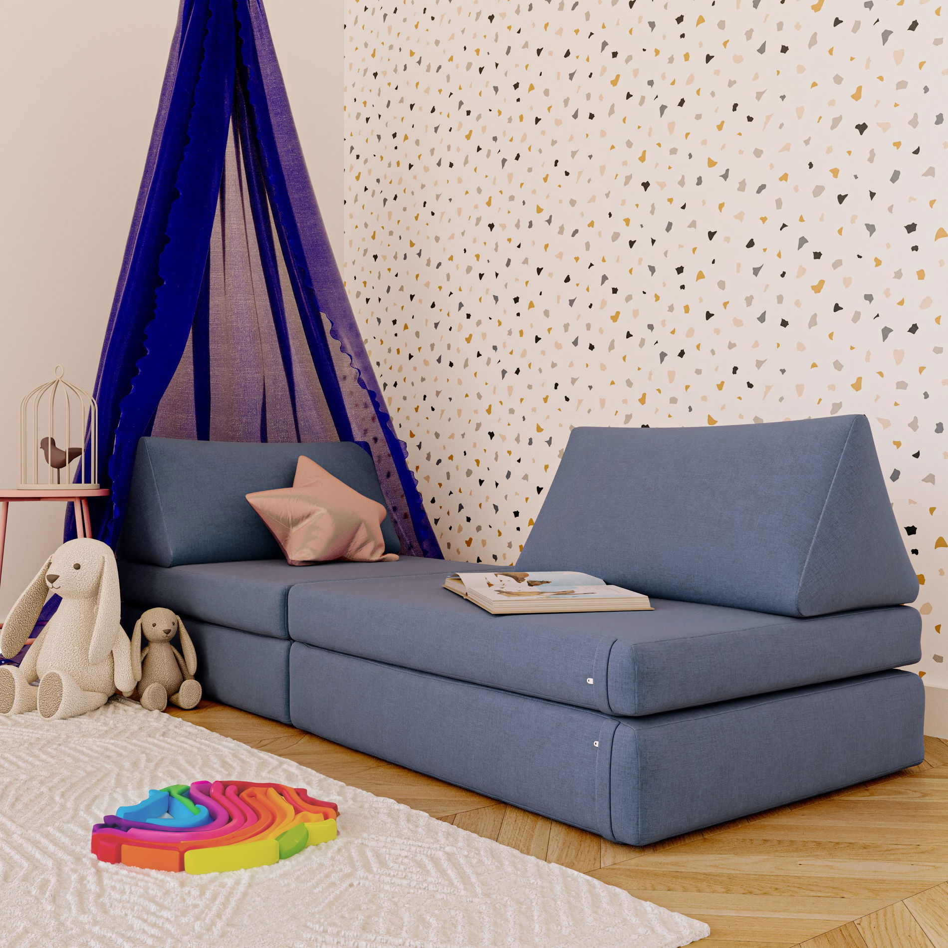Neu: Nature Kid My Color Play Kindersofa für Kinder blau