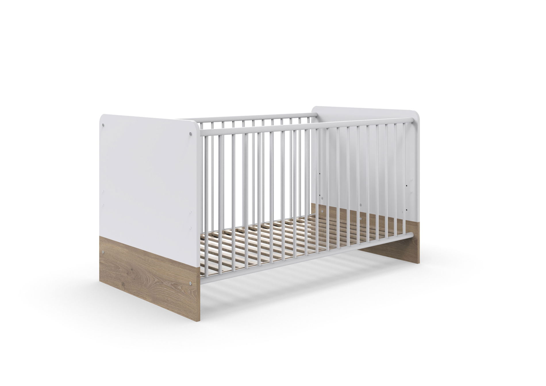 Wimex Fehmarn Babybett Weiss / Viking Oak Nachbildung