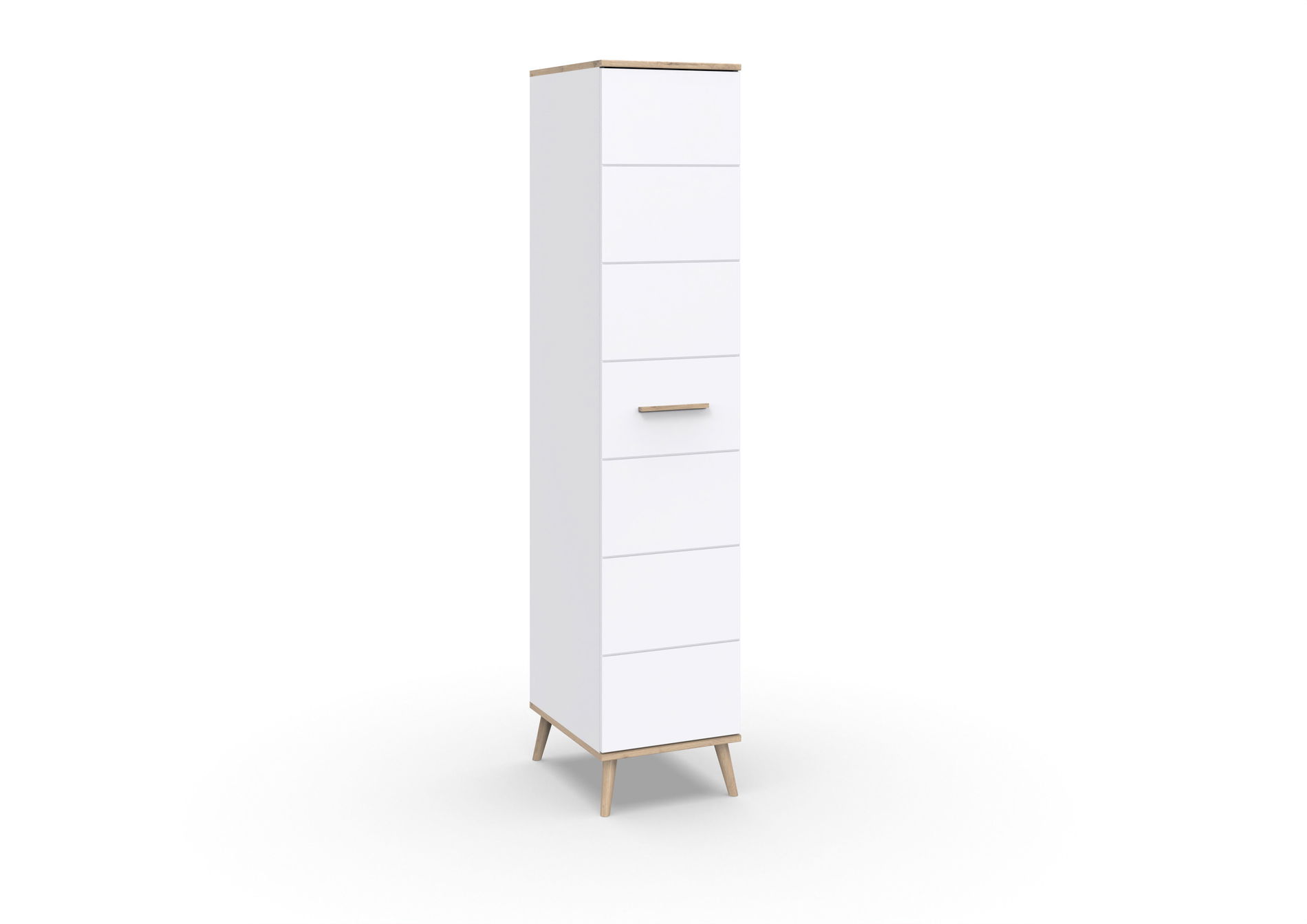 Wimex Fehmarn Drehtürenschrank 1-türig Weiss / Viking Oak Nachbildung