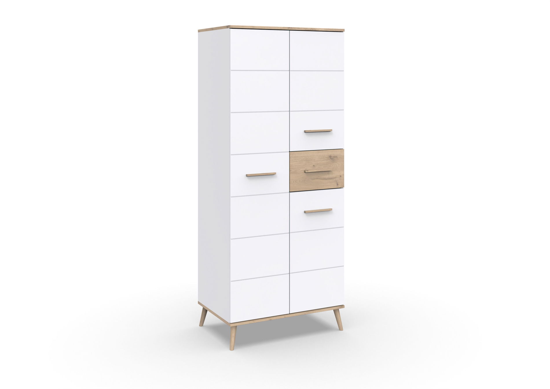 Wimex Fehmarn Drehtürenschrank 2-türig Weiss / Viking Oak Nachbildung