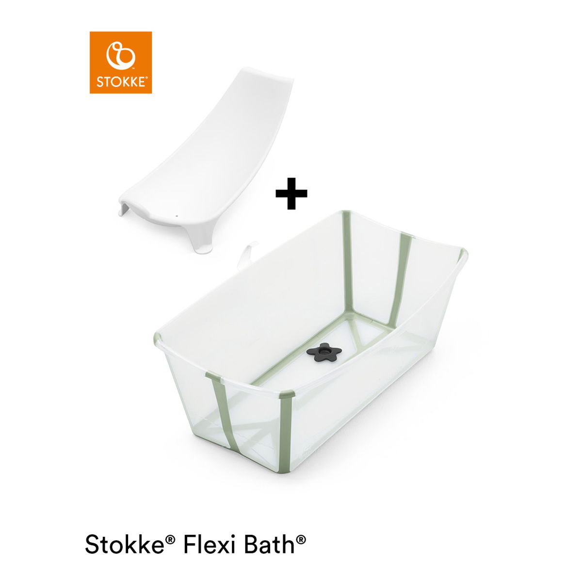 Stokke® Flexi Bath® Bundle Transparent Green plus Newborn Support