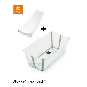 Stokke® Flexi Bath® Bundle Transparent Green plus Newborn Support