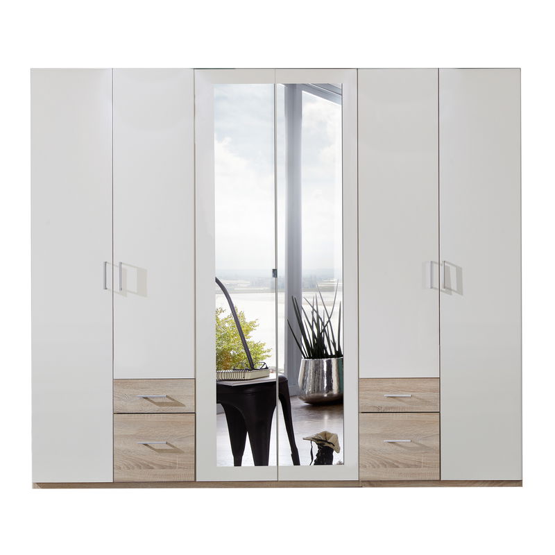 Wimex Freiburg Drehtürenschrank 270CM Eiche Saegerau Nachbildung / Weiss Wimex Freiburg Drehtürenschrank 270CM Eiche Saegerau Nachbildung / Weiss