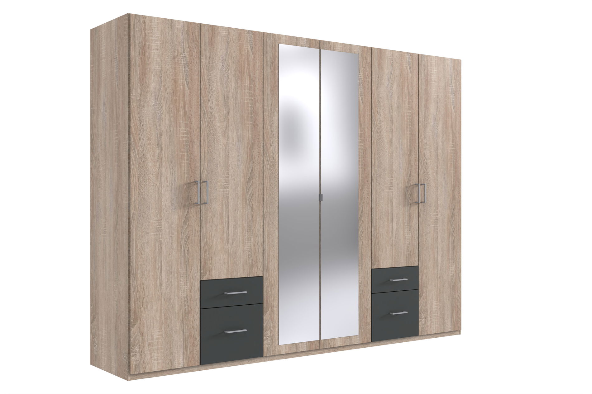 Wimex Freiburg Drehtürenschrank 270CM Eiche Saegerau / Graphit