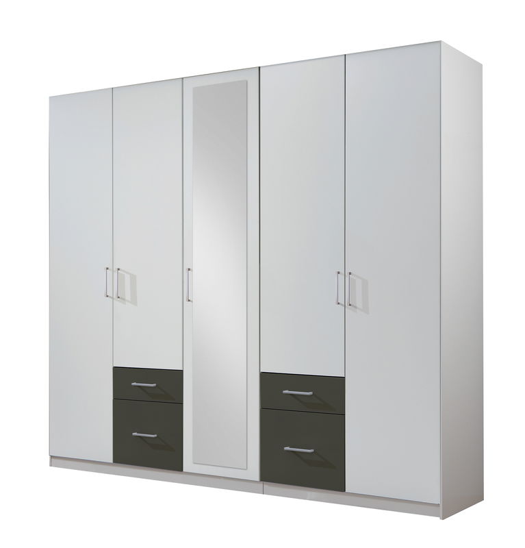 Wimex Freiburg Drehtürenschrank 225CM Weiss / Graphit Wimex Freiburg Drehtürenschrank 225CM Weiss / Graphit