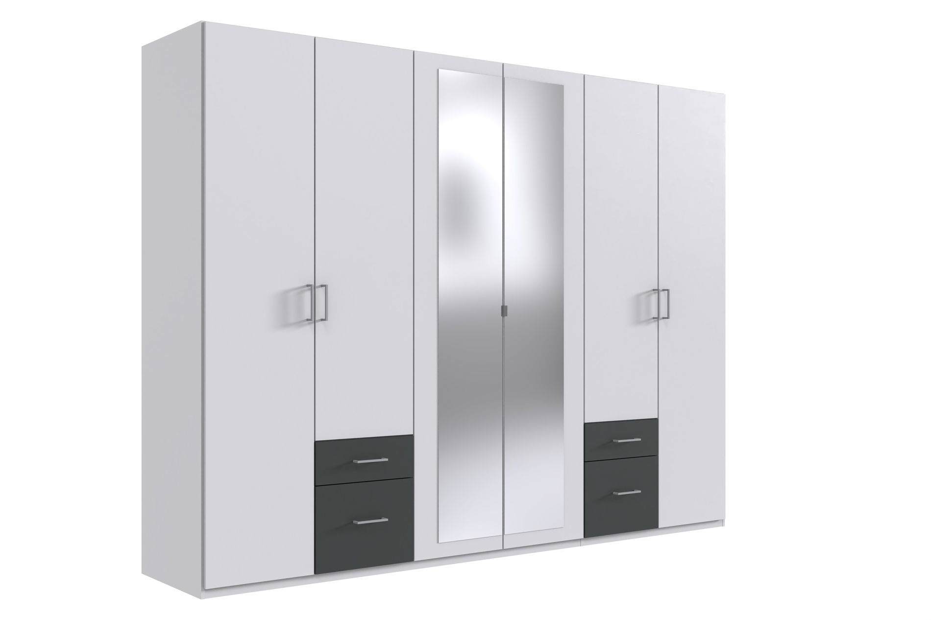 Wimex Freiburg Drehtürenschrank 270CM Weiss / Graphit
