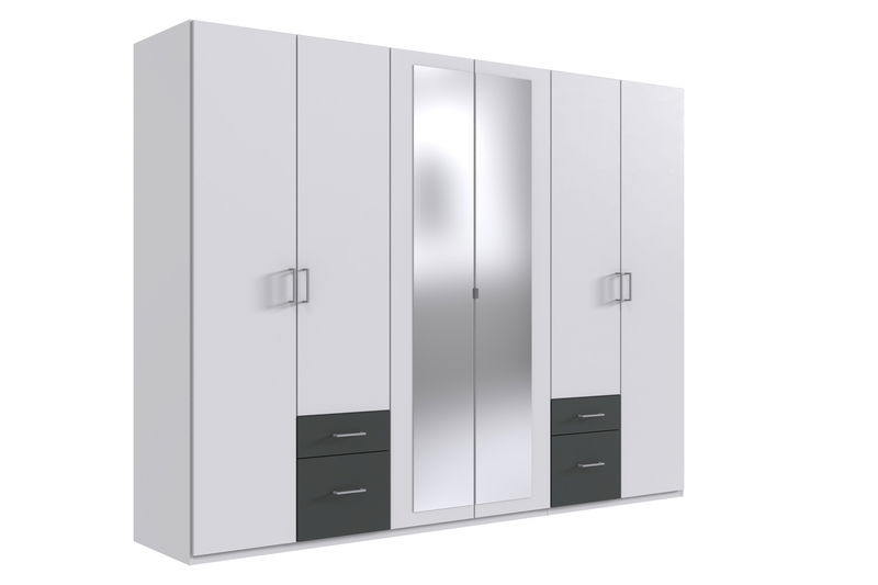 Wimex Freiburg Drehtürenschrank 270CM Weiss / Graphit Wimex Freiburg Drehtürenschrank 270CM Weiss / Graphit