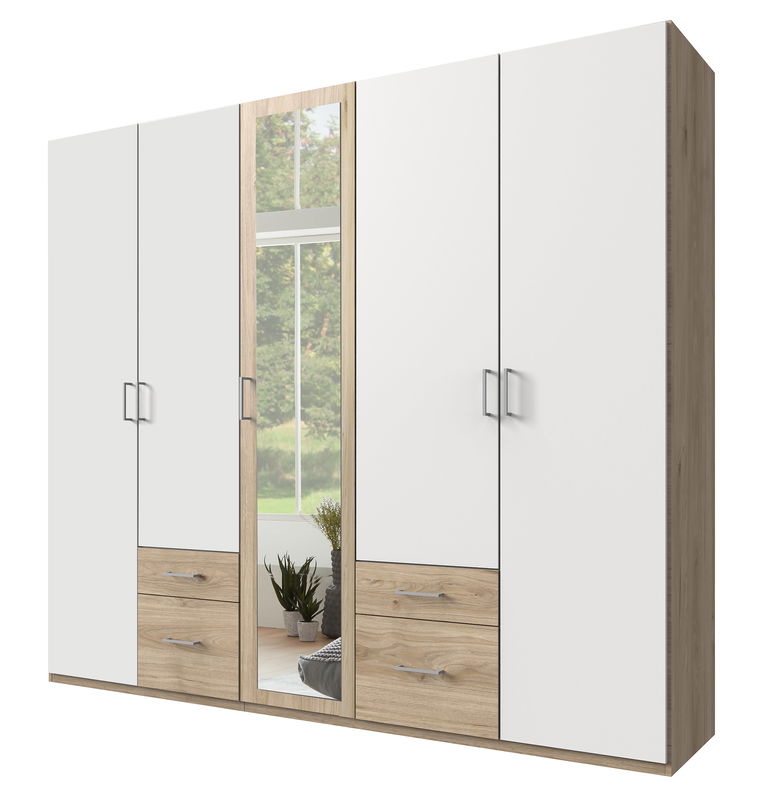 Wimex Freiburg Drehtürenschrank 225CM Weiss / Hickory Oak Nb Wimex Freiburg Drehtürenschrank 225CM Weiss / Hickory Oak Nb