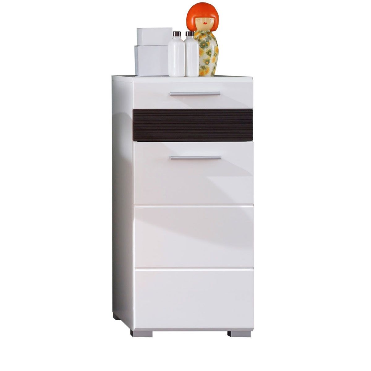 trendteam Mezzo Standschrank Weiß / Melinga Dark Oak